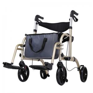 China Folding Wheels Rollator Wheelchair Walker Aluminum Alloy , Trolley Walkers For Disabled on sale