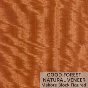 Quality Color Makore Natural Wood Veneer Crown Cut Grain Customized Service for sale