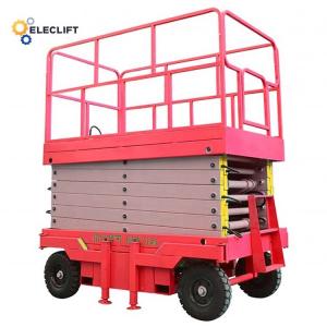 Quality ISO Motorised Mobile Scissor Lift With Pneumatic/Solid Wheels for sale