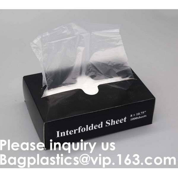High Density Poly Film, Polyethylene, 8 x 10 3/4 Sheets,Plastic Deli and Bakery Wrap,Pop-Up Plastic Food Wraping Sheets