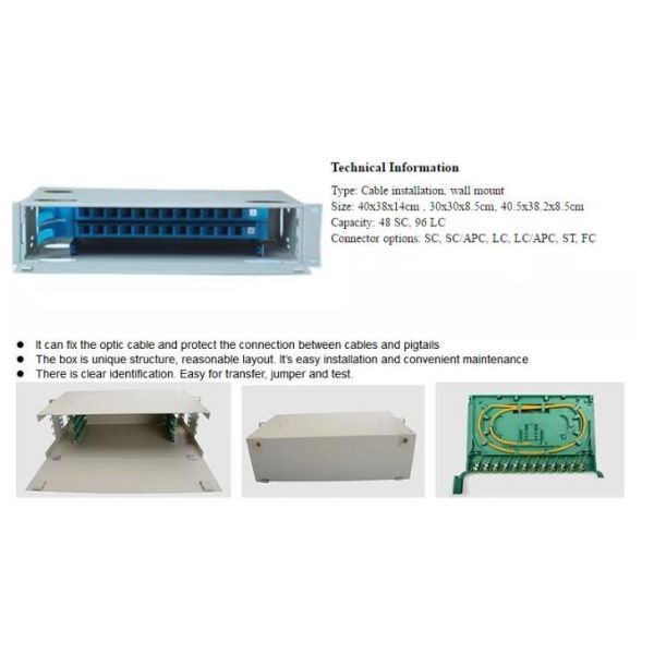 24 48 Port SC FC ST LC Optical Fiber Distribution Frame