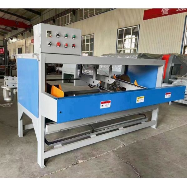 Double End Trim Saw Machine for Woodworking With Motor and Blade Components Horizontal Cutting
