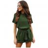 Buy cheap Ladies Solid Color Cut-out Back Peplum Waist Romper from wholesalers