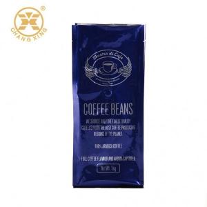 China 0.5kg Glossy Blue Coffee Bean Packaging Bags With Valve Vacuum Pack Bags For Food Roasted Bean on sale