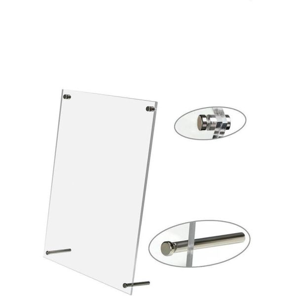 8.5'' X 11'' Modern Acrylic Photo Frame Free Standing Assembled With Metal Pegs