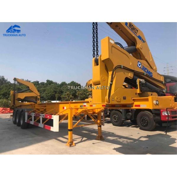 40 Feet Container Side Loader Trailer Easily Operating With 37 Tons Crane