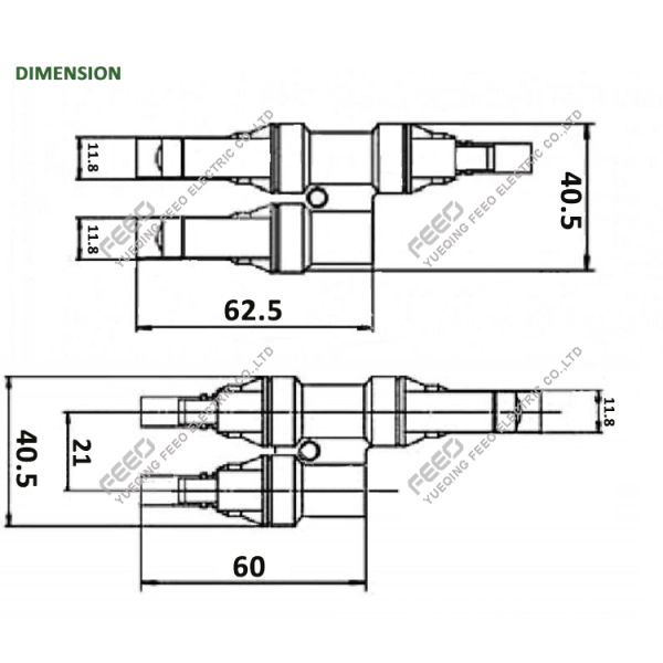 High Strength 1000VDC 30A MC4 Branch Connector