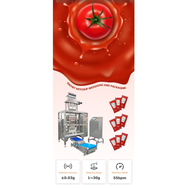 Auto Multi Lane Sachet Packing Multi Lane Track Ketchup Liquid Sachet Packaging Machines Multi Lane Honey Sachet Packing Machine
