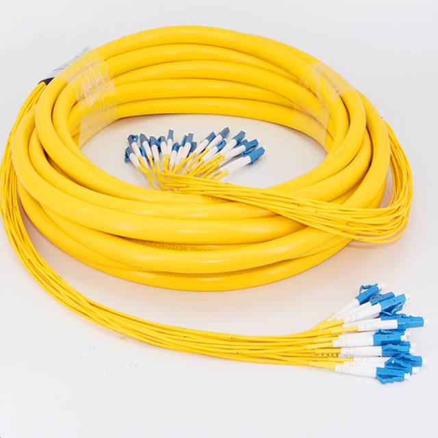 SM 9/125 G652D (OS2) LSZH 12 Fibers LC/UPC-LC/UPC Fibre Optic Breakout Cables 1M