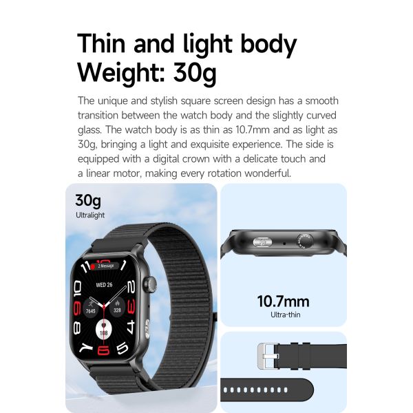 Workout Modes Square Shape Smart Watch Power saving Rectangle Shape Smart Watch