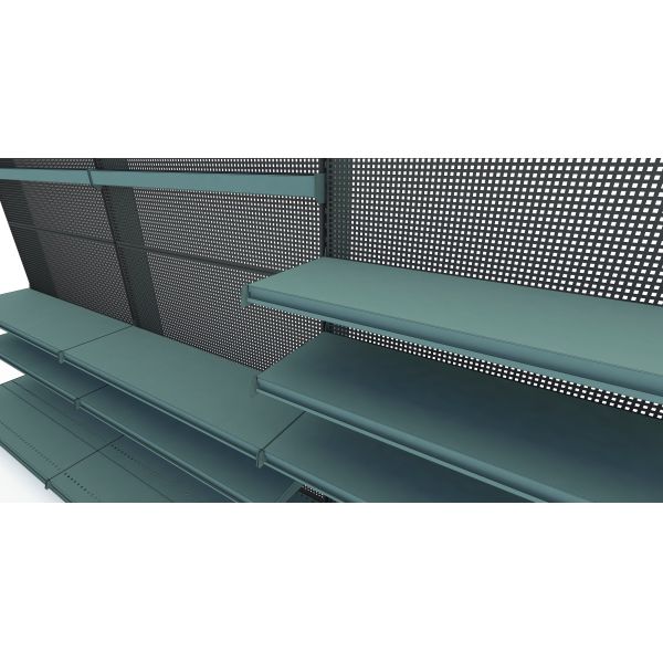 Modular Supermarket Display Rack, Adjustable Shelf Width, Space-Saving and Cost-Effective Retail Storage Solution