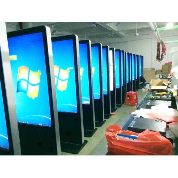 Ultra Thin Touch Screen Kiosk , Stand Alone Digital Signage Display For Supermarket