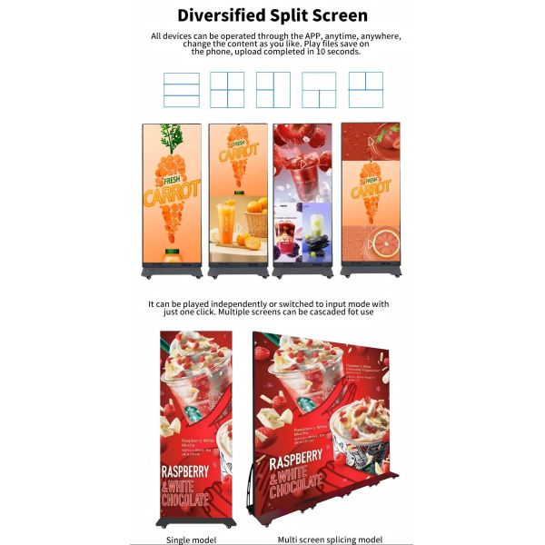 P1.86 Foldable LED poster screen LED Poster Display