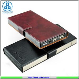 Quality Li-polymer 10000mah power bank with metal case and leather material for sale