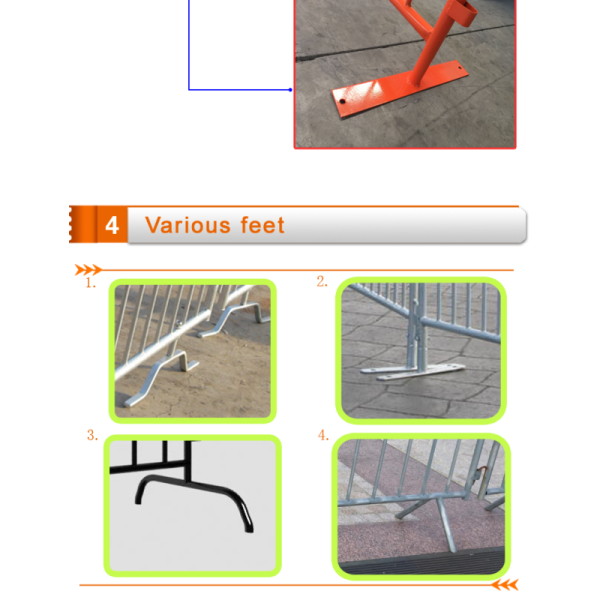 crowd control barrier, pedestrian barrier/portable crowd control barriers