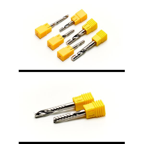 YB Hot Sales Tngsten Steel Alloy CNC Cutter Bit Single Flute Spiral End Mill Wood Milling Cutter CNC Bit for Aluminium Acrylic
