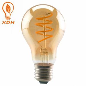 4W Amber Spiral LED Filament Bulb Dimmable A60 A19 3500K