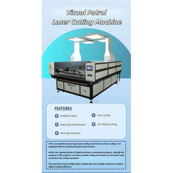 Visual Camera Fabric CO2 Laser Cutting Engraving Machine Automated Leather Textile Processing System