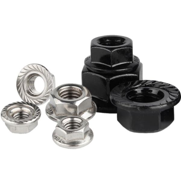 Black Zinc Hexagonal Flange Nuts M4 M5 M6 M8 M10 with Flange and ZINC PLATED