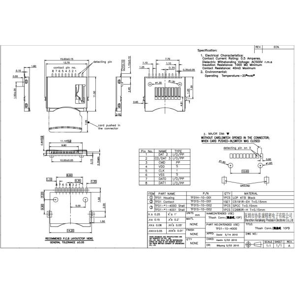 LCP TF Card Connector