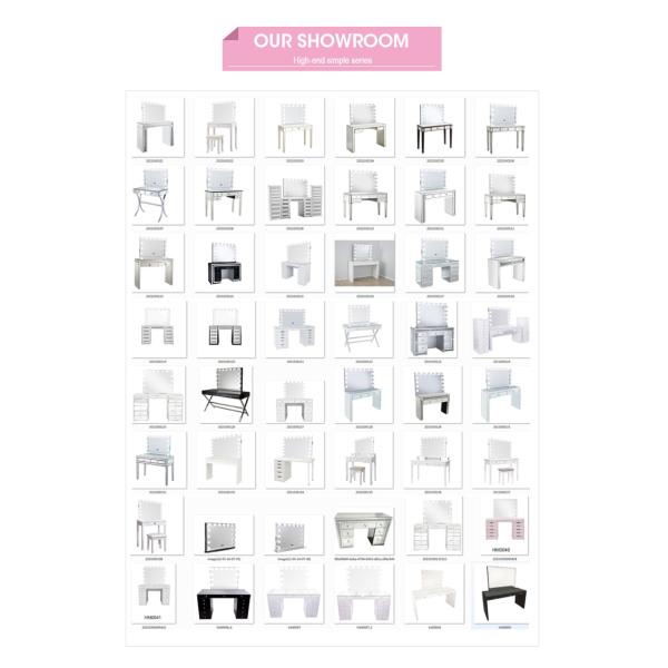 Led Mirrored Makeup Vanity Hollywood Dressing Table OEM