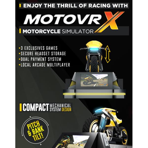 1500w Online VR Motorcycle Simulator With 24" LED Screen Galvanized Steel Frame