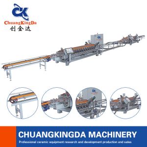 Automatic porcelain ceramic tile squaring and chamfering machinery, square