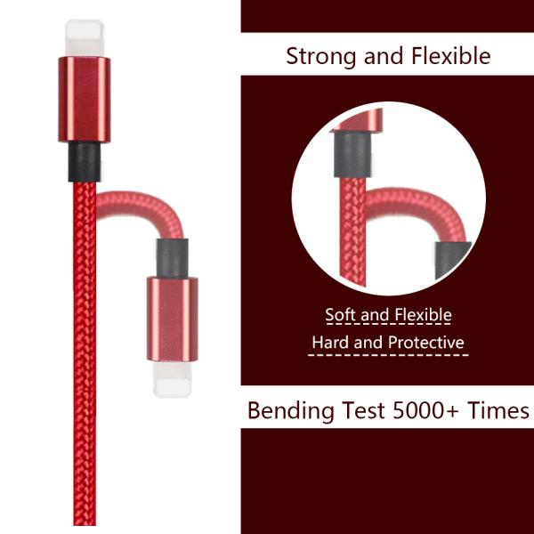 Ipod Touch Apple Lightning To USB Cable 8 Pin Red Color ROHS Certificate