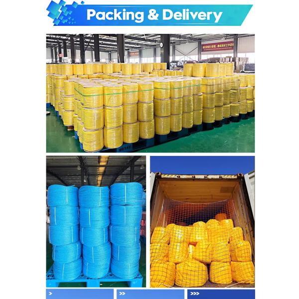 Wholesale Yellow Color 3 Strand Polypropylene Rope Monofilament Fiber With 600ft