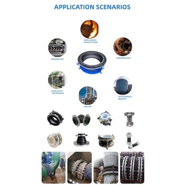 Address Flexible Compensator Dn500 Dn150 300mm Pn16 Flange Type Connection Rubber Expansion Joint