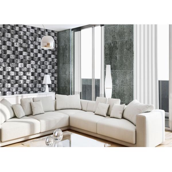Eco - Friendly Embossed 3d Brick Effect Wallpaper For Restaurant Background