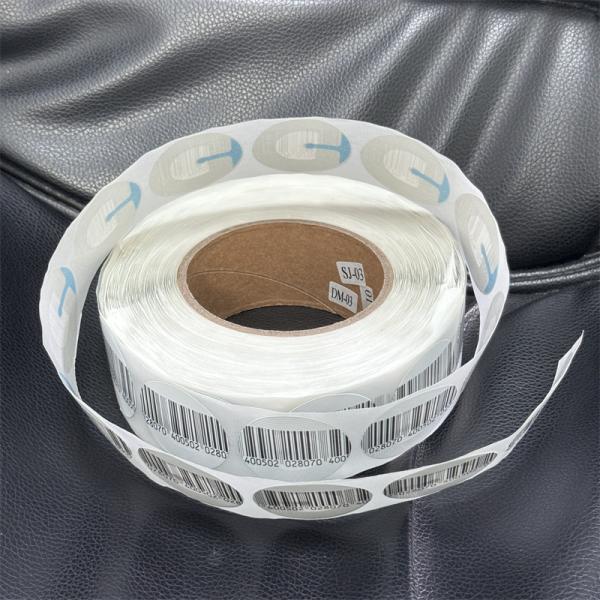 8.2MHz EAS RF Soft Security Tags Round Diameter 40mm With Bar Code