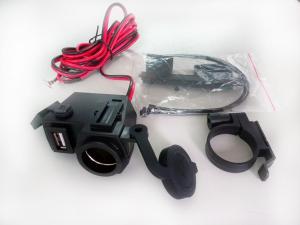 China 5V USB 12V Motorcycle USB Charger Power Port Socket Cable on sale