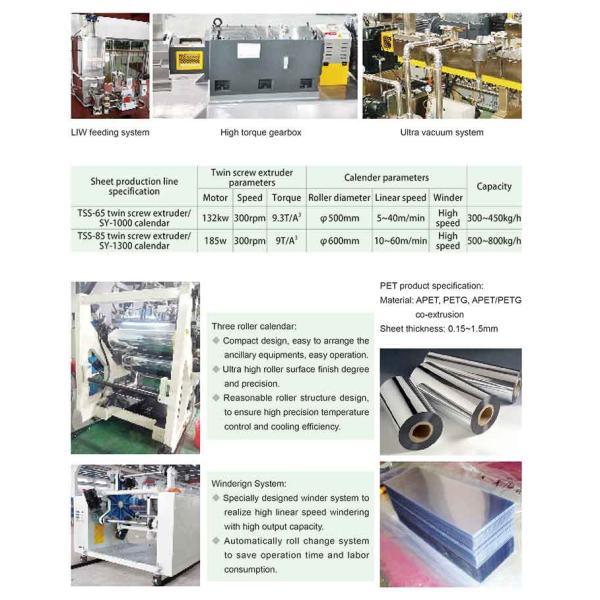 Pre Drying Crystallization PET Sheet Extrusion Line PET Extruder Machine