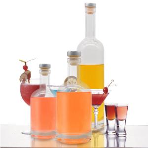 Quality Tequila Super Flint Spirit Glass Liquor Bottles Bartop Cork 200ml for sale