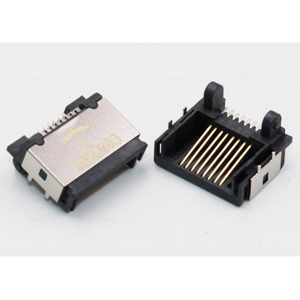 Folding RJ45 Female Connector Brass Shielding For Computer Cat 5 Performance Catagory