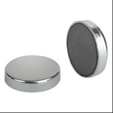 Quality Nickel Coated Ferrite Shallow Pot Round Base Magnet for sale