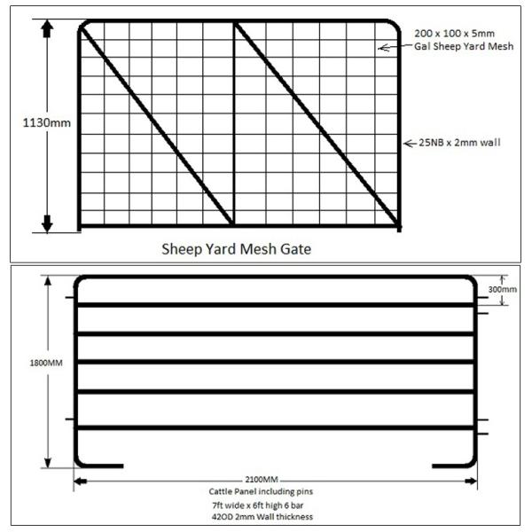 2400M X 1170MM 1 vertical tube10ft 12ft 14ft galvanized 25 NB N Stay Farm Gate Fence for Australia
