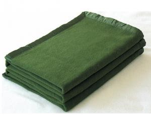 China super soft 100% wool solid color, anti-pilling military blanket on sale