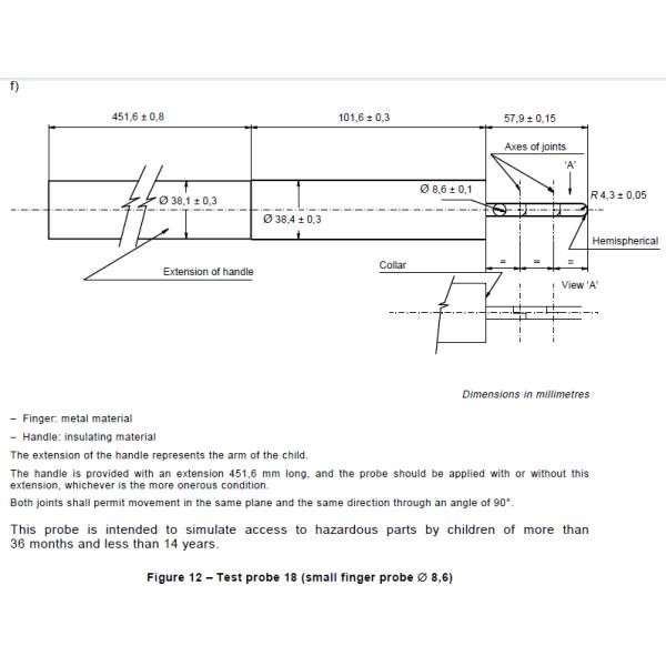 Children Test Finger Probe 18 and 19 , IEC61032 Jointed Children Test Finger