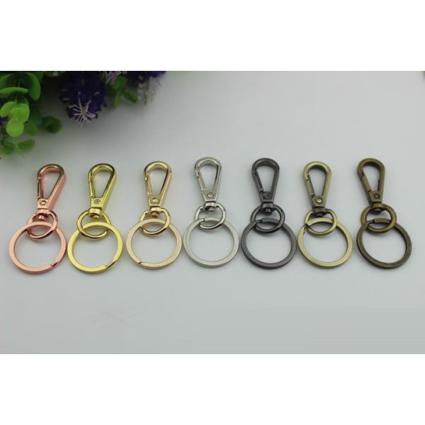 Top quality shiny nickel 13 mm alloy snap hook key ring iron with 25 mm