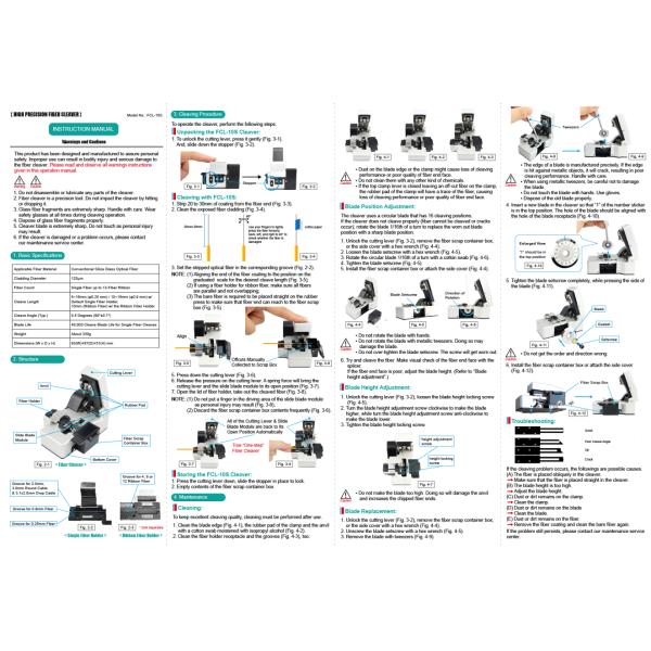 FCL-10S Precision True One-step Single and Ribbon Fiber Cleaver