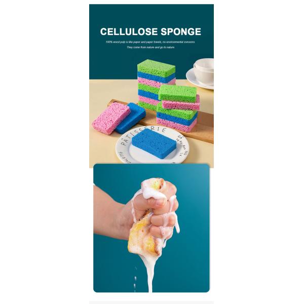 Customizable Eco-Friendly Kitchen Cellulose Sponge Scourer