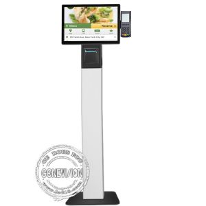 Touchscreen Self Service Ordering Kiosk With Thermal Printer And POS Holder