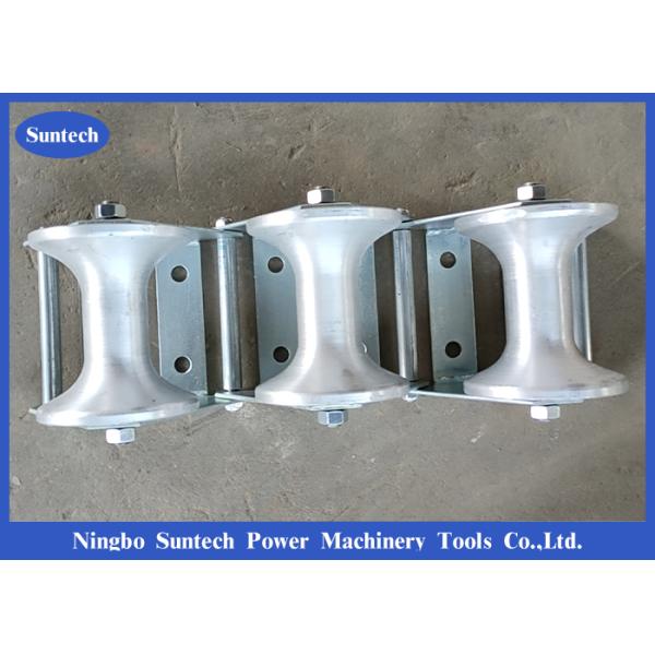 Galvanized Frame Cable Pulling Roller With Three Aluminum Wheel