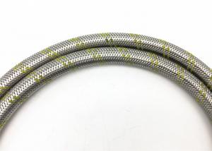 China 3/8 SBR Rubber Gas Hose with Stainless Steel Braided and Two Yellow Lines on sale