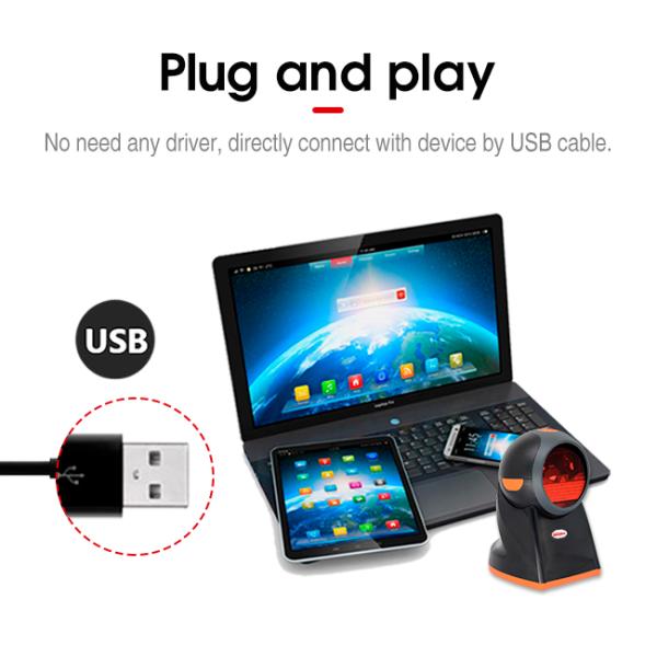 LKD 20 Lines 270mA Hands Free Barcode Scanner For Retail Store