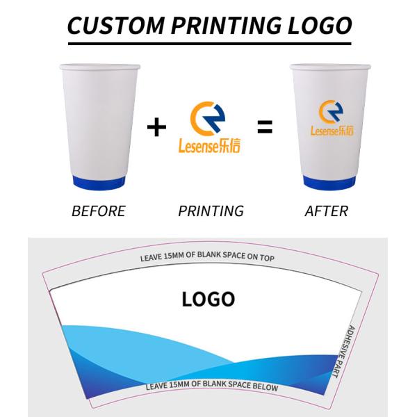 Biodegradable Double Wall Compostable Coffee Cups 500ml Waterproof