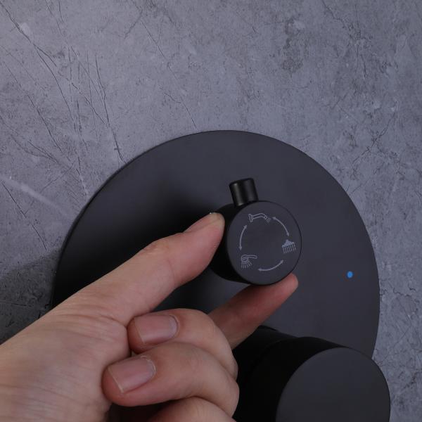 2 Handle 1 Spray Tub And Bathroom Shower Faucets Combo With Round Showerhead