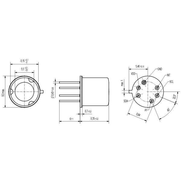 Thermopile Sensor Electronic Integrated Circuits TPIS-1T-1086-L5.5/7452 With Integrated Signal Processing